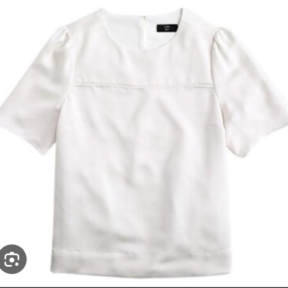 JCREW Hammered Satin Ivory Blouse